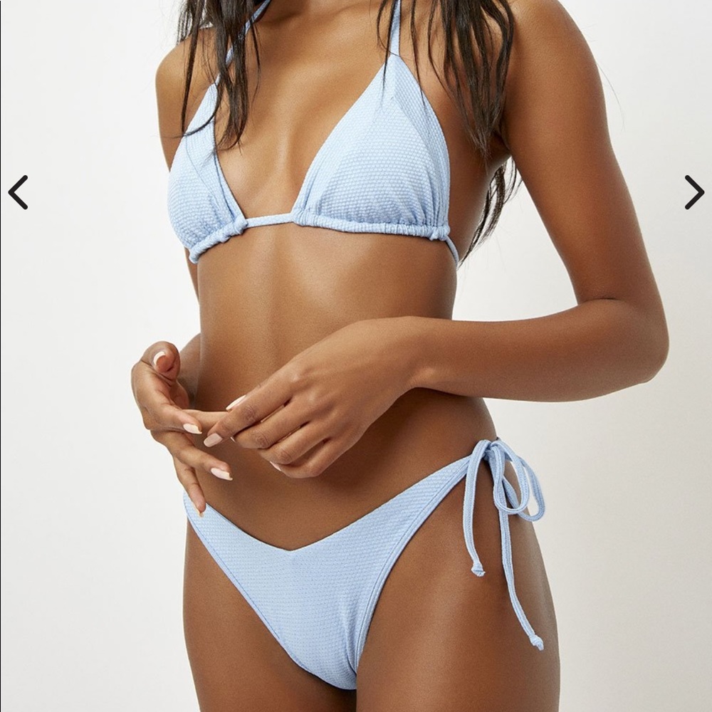 Frankie’s Bikinis Blue Ribbed Bikini